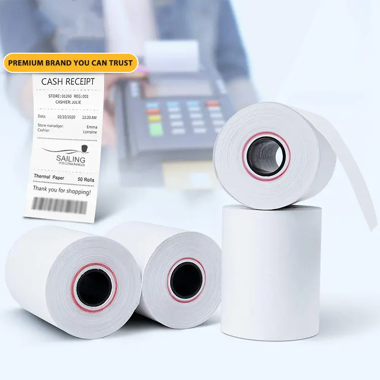 Premium 48g 55g 58g 65g 70g thermal paper till rolls