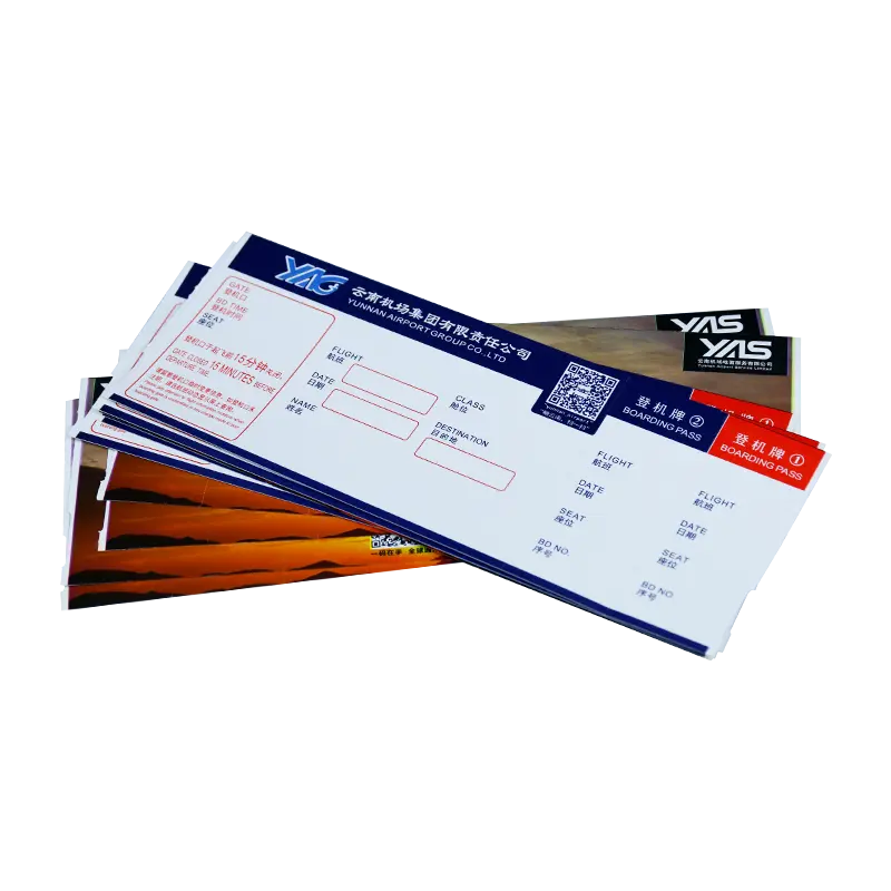 Rapid Delivery for 57 X 40 Thermal Paper Roll -
 Custom Printing Thermal Paper Full Color Boarding Pass Ticket – Sailing