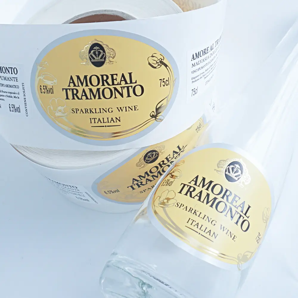 OEM Vinyl Waterproof Skincare Stamped Bottle Label Sticker