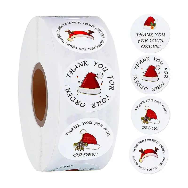 Reliable Supplier Bottle Label Stickers -
 custom logo waterproof thank you sticker roll packaging label – Sailing