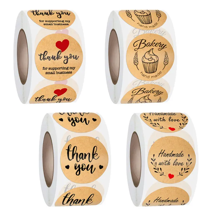 Reliable Supplier Bottle Label Stickers -
 custom logo waterproof thank you sticker roll packaging label – Sailing