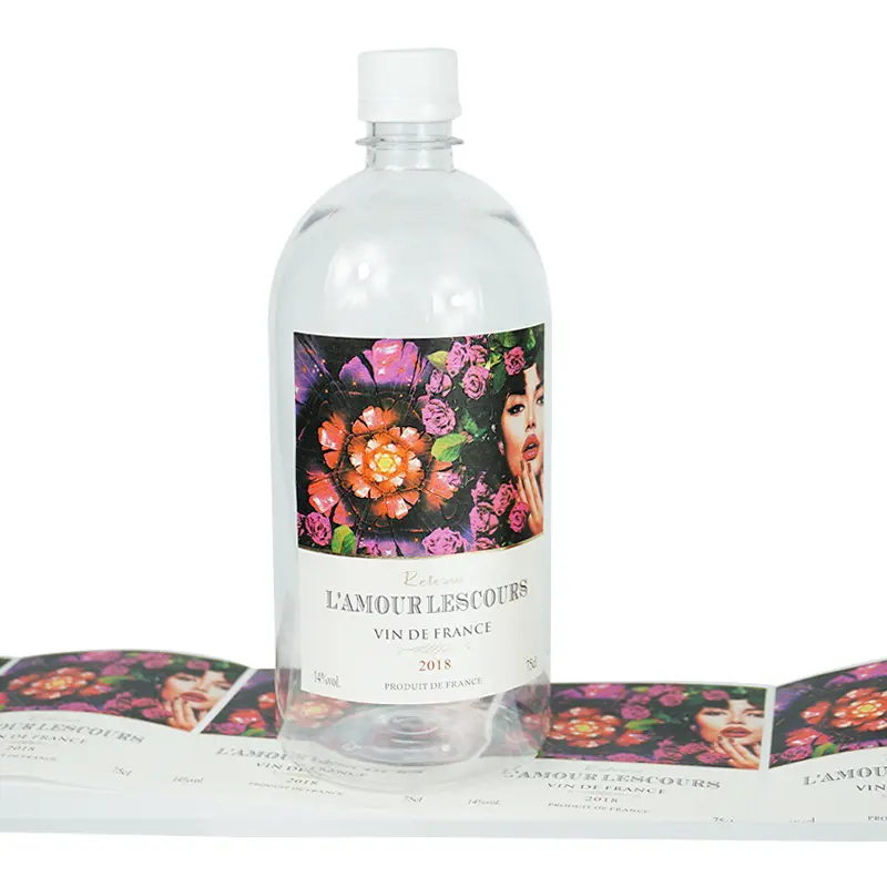 Good Quality Adhesive Waterproof Printing Clear Vinyl Sticker Bottle Label