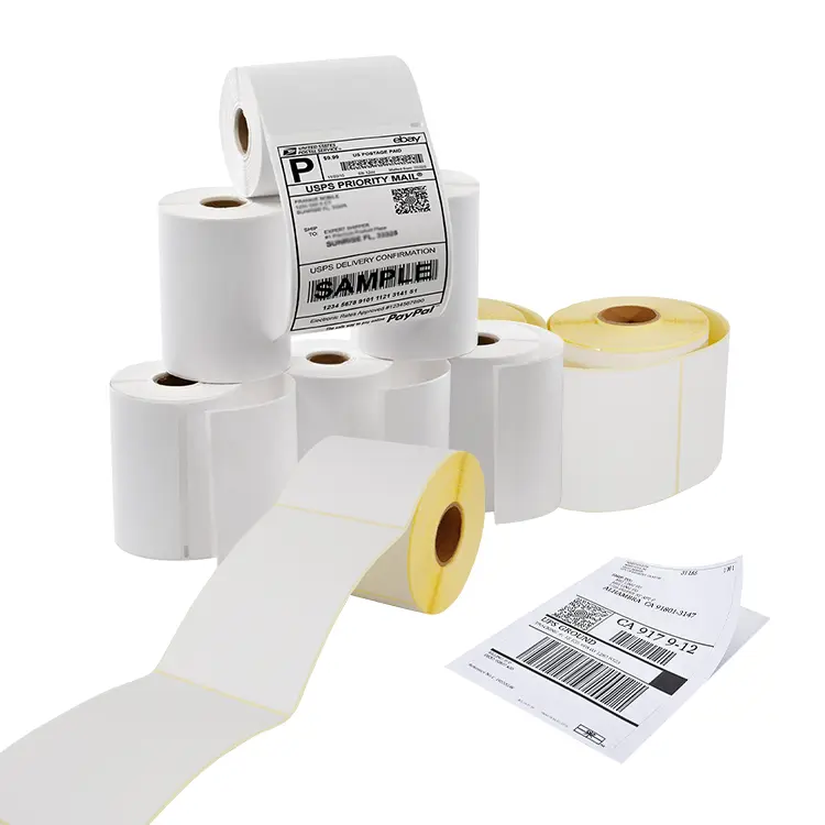 A6 thermal label 100x150mm direct white shipping thermal label sticker