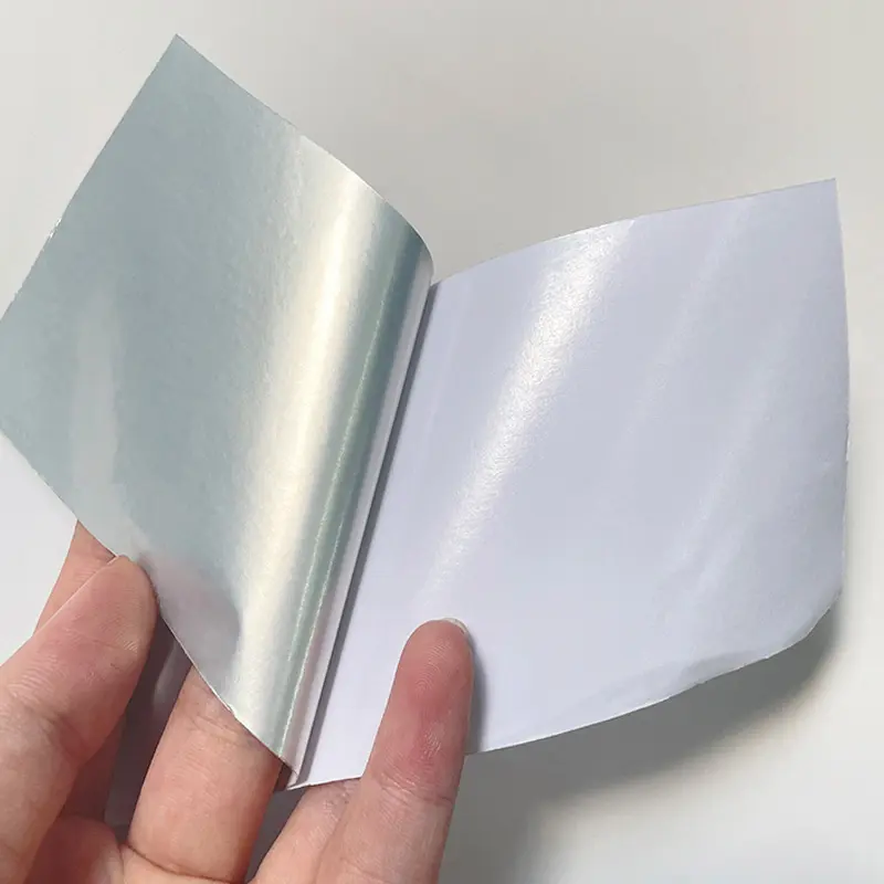 Bopp Labels Wholesale Silver Gossy Adhesive Blank Roll For Cosmetics