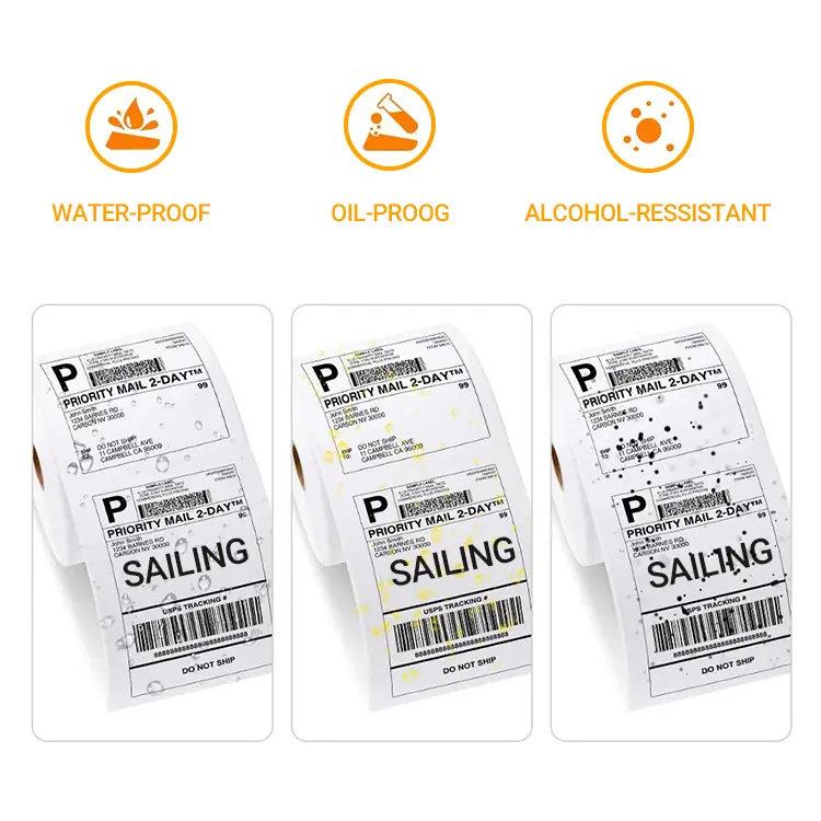 A6 thermal label 100x150mm direct white shipping thermal label sticker