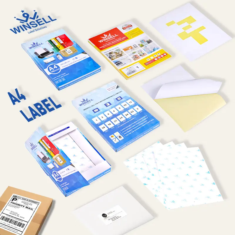 A4 Label Template Shipping Address Stickers For Laser Printer