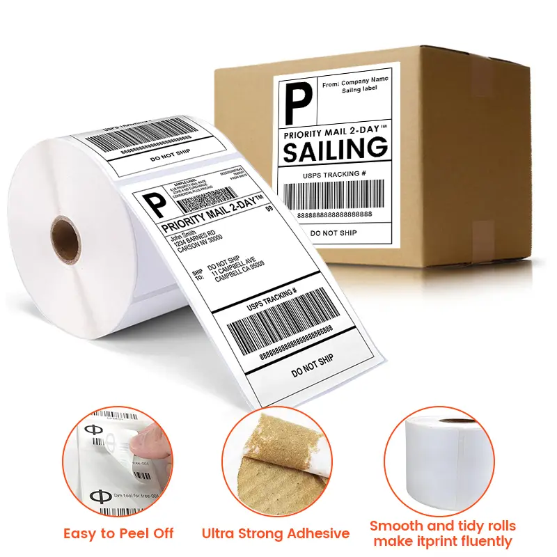 Thermal Label Maker Eco Friendly Direct Barcode Color Roll