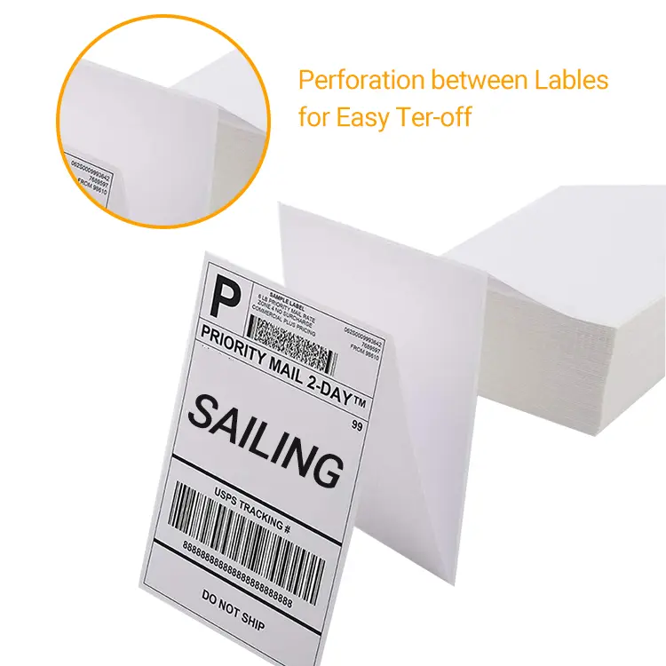 A6 thermal label 100x150mm direct white shipping thermal label sticker