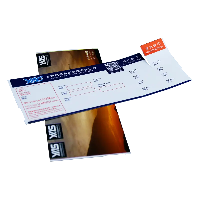 Custom Printing Thermal Paper Full Color Boarding Pass Ticket