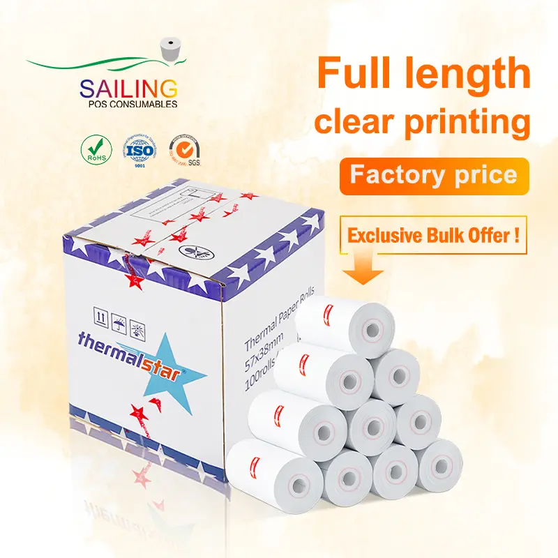 Custom Papel Termico Para Impresora  3 1/8 57Mm 58Mm 80 Mm