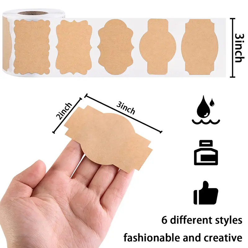Custom Kraft Paper Labels Design Printing Brown Blank Sheets