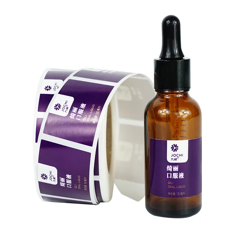 OEM Vinyl Waterproof Skincare Stamped Bottle Label Sticker