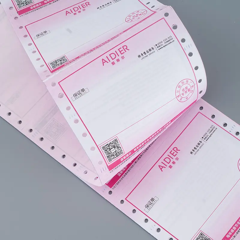 Custom 3plys carbonless paper a4 computer forms