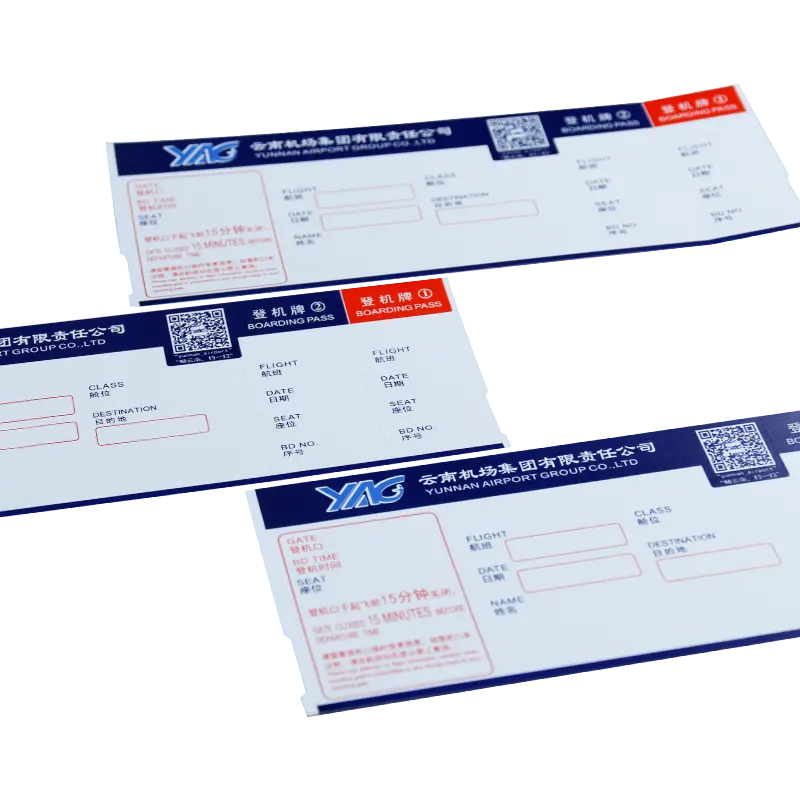 Factory price airline flight tickets thermal paper boarding pass