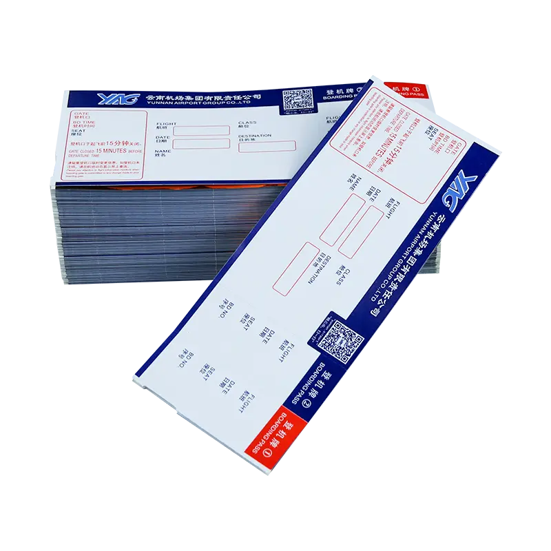 Low price for Thermal Paper Sticker -
 High quality airline thermal paper boarding pass flight tickets – Sailing