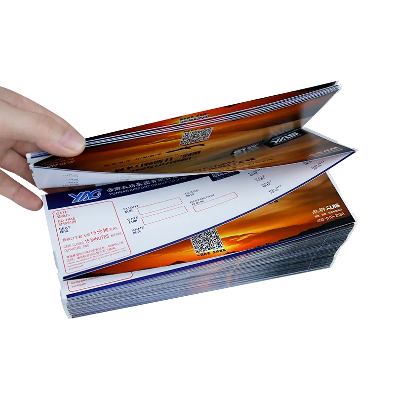 Custom Printing Thermal Paper Full Color Boarding Pass Ticket