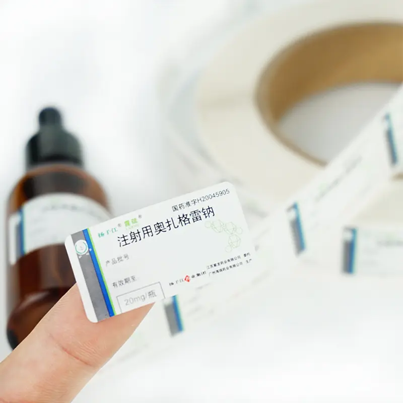 OEM Vinyl Waterproof Skincare Stamped Bottle Label Sticker